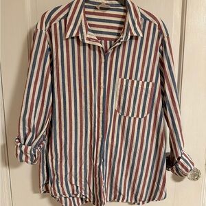 Sezane Red and Blue Striped Top